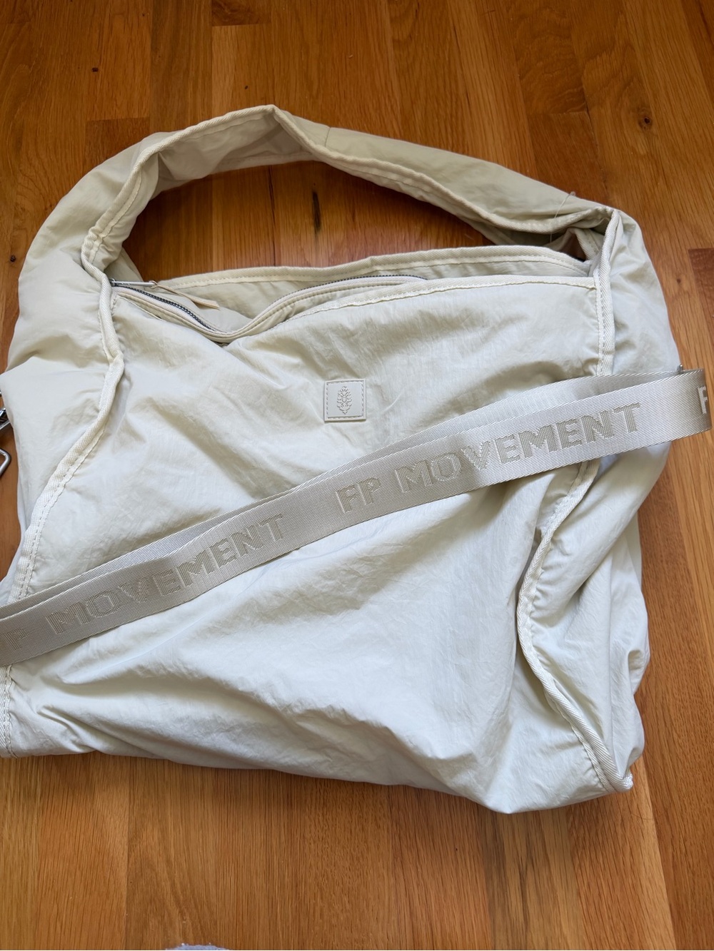 Free People Cream Shoulder Bag with Branded Webbing Strap